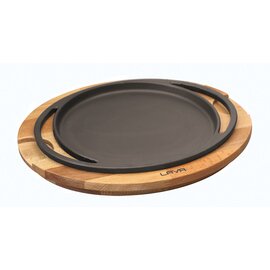 pizza plate with a wooden board cast iron black Ø 200 mm product photo