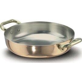 serving pan copper Ø 200 mm H 50 mm | 2 brass handles product photo