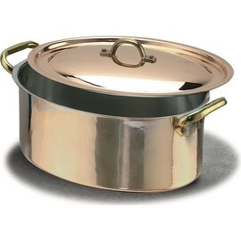 oval casserole copper with lid oval 300 mm  H 120 mm  | brass tube handles product photo