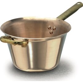 copper polenta pot copper  Ø 180 mm  H 120 mm  | brass tube handles product photo