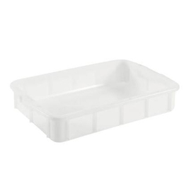 stacking containers | transport boxes PE white food safe 28 ltr | 660 mm x 450 mm H 130 mm product photo