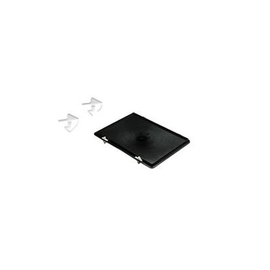 Hinged lid, PP blue, 200 x 100 x H 10 mm, 0.17 kg, incl. 1 set of clamps E99CNK, similar illustration product photo