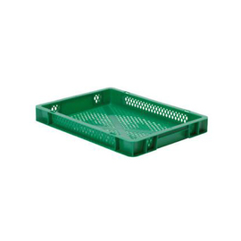 stackable container Rainbow Line Euronorm PP green perforated 4.6 ltr | 400 mm x 300 mm H 50 mm product photo
