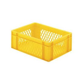 stackable container Rainbow Line Euronorm PP yellow perforated walls 13 ltr | 400 mm x 300 mm H 145 mm product photo