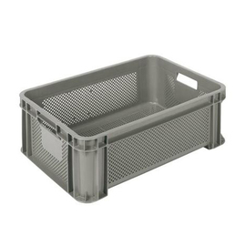 multi-purpose stacking container PE grey perforated 36 ltr | 545 mm x 360 mm H 200 mm product photo