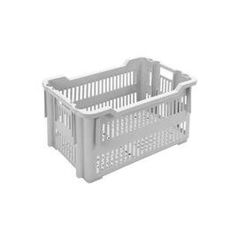stack and nest container ROTA  • grey  • perforated  | 40 ltr | 550 mm  x 380 mm  H 300 mm product photo