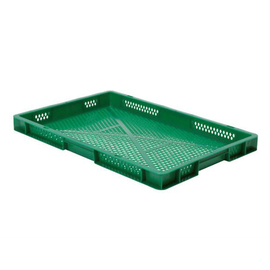 stackable container Rainbow Line Euronorm PP green perforated 9.5 ltr | 600 mm x 400 mm H 50 mm product photo
