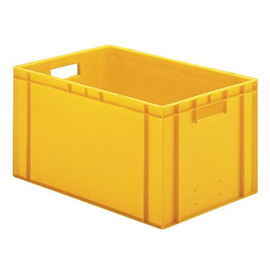 stackable container Rainbow Line Euronorm PP yellow closed | 600 mm x 400 mm H 320 mm product photo