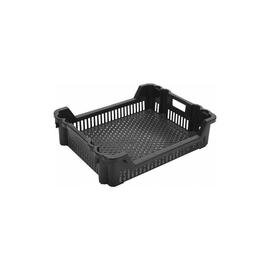 stack and nest container ROTA  • black  • perforated  | 25 ltr | 620 mm  x 500 mm  H 150 mm product photo