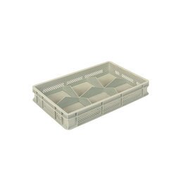 stackable container Euronorm grey L 600 mm W 400 mm H 120 mm | perforated product photo