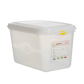 fresh food box | freezing box Gastronox with lid GN 1/4 PP transparent | 265 mm x 162 mm H 150 mm with coding clips product photo