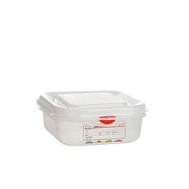 fresh food box | freezing box Gastronox with lid GN 1/6 PP transparent 1.1 ltr | 176 mm x 162 mm H 65 mm with coding clips product photo