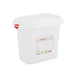 fresh food box | freezing box Gastronox with lid GN 1/9 PP transparent 1.5 ltr | 176 mm x 108 mm H 150 mm with coding clips product photo