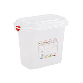 fresh food box | freezing box Gastronox with lid GN 1/9 PP transparent 1.5 ltr | 176 mm x 108 mm H 150 mm with coding clips product photo