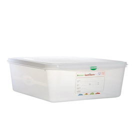 fresh food box | freezing box Gastronox with lid GN 2/3 PP transparent 9 ltr | 354 mm x 325 mm H 100 mm with coding clips product photo
