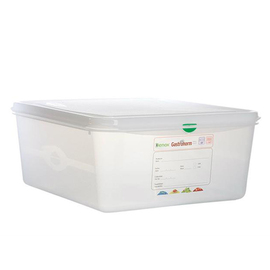 fresh food box | freezing box Gastronox with lid GN 2/3 PP transparent 13.5 l | 354 mm x 325 mm H 150 mm with coding clips product photo