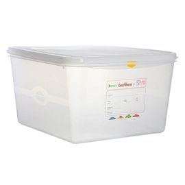 fresh food box | freezing box Gastronox with lid GN 2/3 PP transparent 19 ltr | 354 mm x 325 mm H 200 mm with coding clips product photo