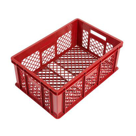 bread crate H 240 mm HDPE red plastic product photo
