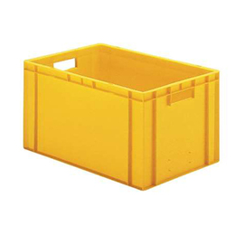 stackable container Rainbow Line Euronorm PP yellow closed | 600 mm x 400 mm H 320 mm product photo