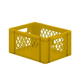 stackable container Rainbow Line Euronorm PP yellow perforated walls 15 ltr | 400 mm x 300 mm H 175 mm product photo