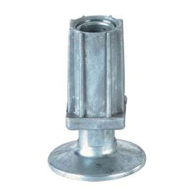 twist-in foot for square tube 30 x 30 mm | zamac nature H 23 - 50 mm | flange product photo