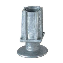 twist-in foot for square tube 35 x 35 mm | zamac nature H 22 - 47 mm | flange product photo