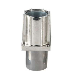 twist-in foot for square tube 40 x 40 mm | zamac nickel-plated H 39 - 67 mm | stainless steel swivel product photo