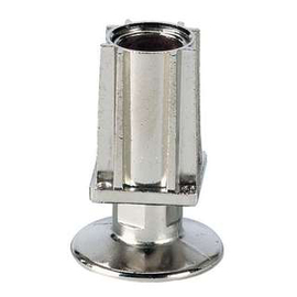 twist-in foot for square tube 35 x 35 mm | zamac nickel-plated H 27 - 56 mm | flange product photo