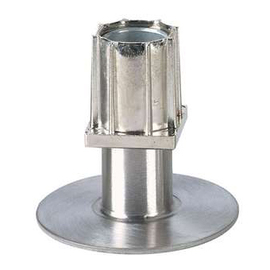 twist-in foot for square tube 40 x 40 mm | zamac nickel-plated | stainless steel flange product photo