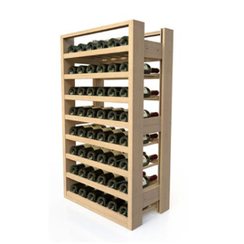wine rack VisioBois wood 8 wooden grids | 48 bottles of 0.75 ltr product photo