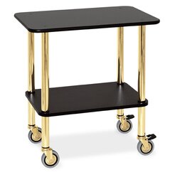 side trolley black  | 2 shelves 710 x 460 mm brass rack product photo