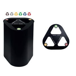 waste separator 3 drop-in apertures 3 x 25 ltr product photo