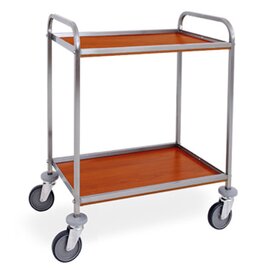 serving trolley cherry wood coloured  | 2 shelves 500 x 450 mm product photo