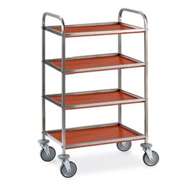serving trolley cherry wood coloured  | 4 shelves 500 x 450 mm product photo