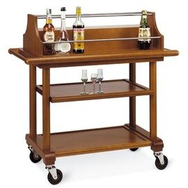 CLEARANCE | serving trolley walnut coloured  | 3 shelves with bottle holder product photo