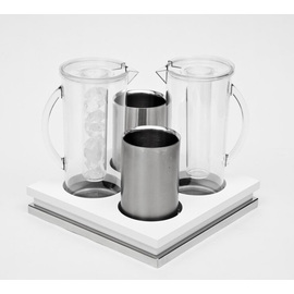 display set ZEROUNO white | 4 compartments with 2 bottle holders | 2 jugs product photo
