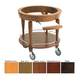 Basic serving trolley PARIS RUND tanganica wood coloured Ø 800 mm H 780 mm product photo