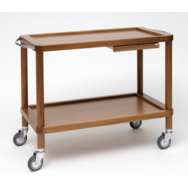 serving trolley ROMA mahogany coloured | 2 shelves product photo