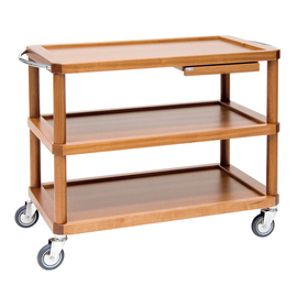 serving trolley ROMA mahogany coloured | 3 shelves product photo