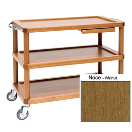 serving trolley ROMA walnut coloured | 3 shelves product photo