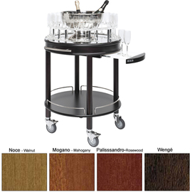 champagne cart ROMA PARIS RUND rosewood coloured | 2 shelves product photo
