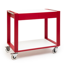 serving trolley SMILE BICOLORE red | white | 2 shelves product photo