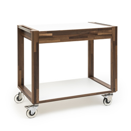 serving trolley SMILE BICOLORE walnut | white | 2 shelves product photo