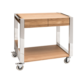 serving trolley SMILE INOX oak coloured | 2 shelves product photo