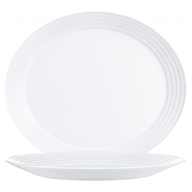 platter HARENA WHITE tempered glass white oval 329 mm x 288 mm product photo
