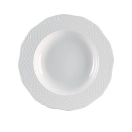 Plate, deep, &quot;Aphrodite Uni Weiss&quot;, dimensions: Ø 225 mm, height: 36 mm, weight: 446 g product photo