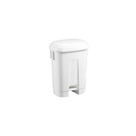 pedal dustbin 60 ltr plastic white lid colour white with pedal  L 510 mm  B 370 mm  H 670 mm product photo