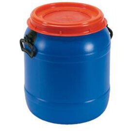 lidded drum HDPE blue orange lid 50 ltr  Ø 400 mm  H 500 mm product photo