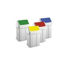 waste bin 12 ltr plastic white hinged lid lid colour blue  L 250 mm  B 200 mm  H 400 mm product photo