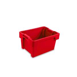 stack and nest container H 170 mm HDPE red nestable | bottom + sides closed product photo